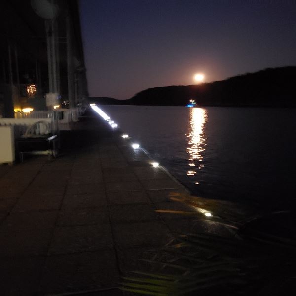 Moon rise and sunset at Midway Marina